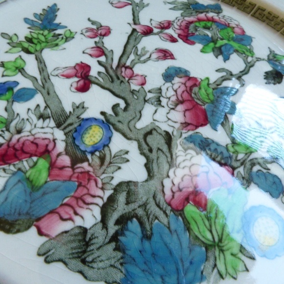 Johnson Brothers England Indian Tree Green Greek Floral pattern Dinner Plate 10" - Picture 4 of 8